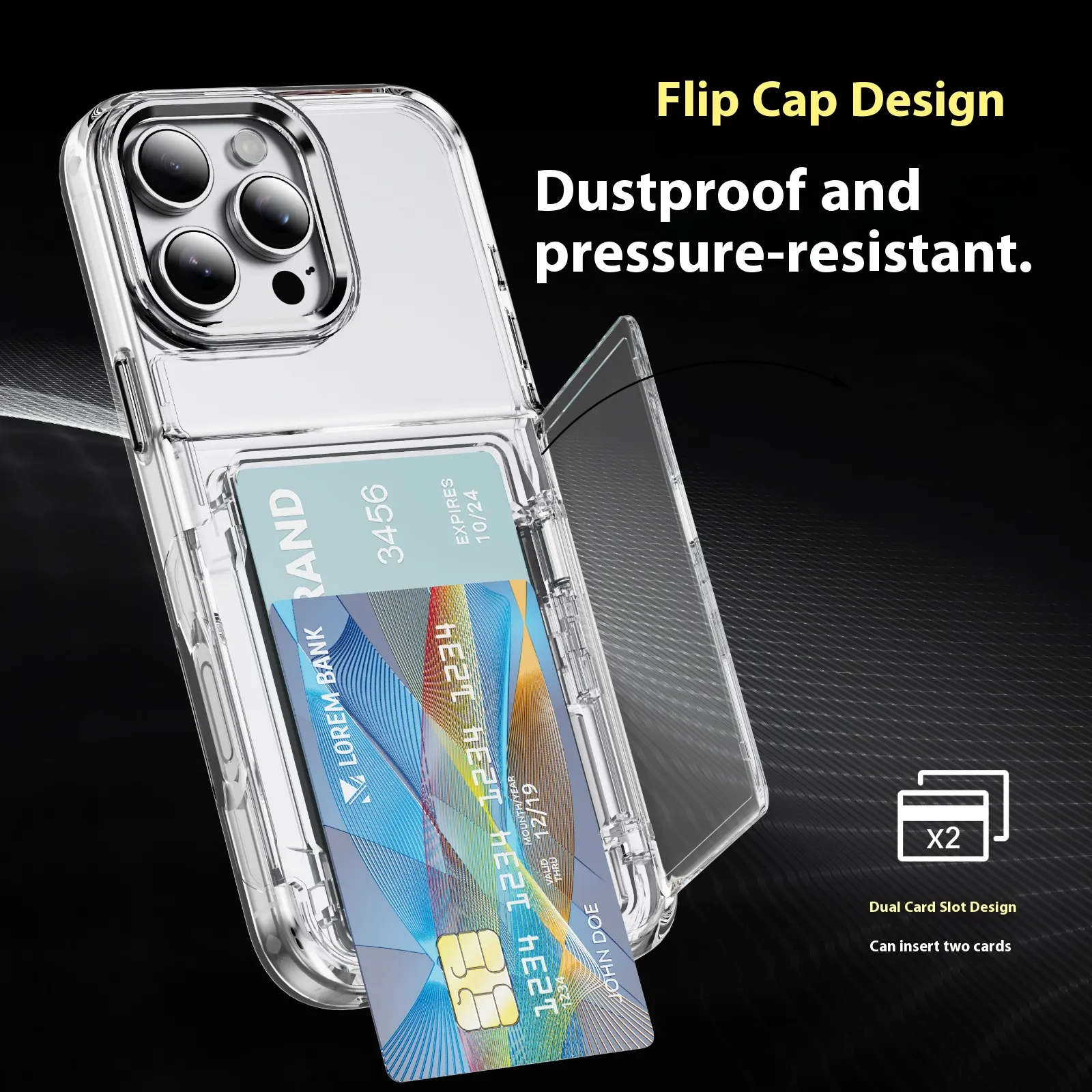 MagSafe Phone Card Case With Card Slot For IPhone 16 Pro Transparent ...