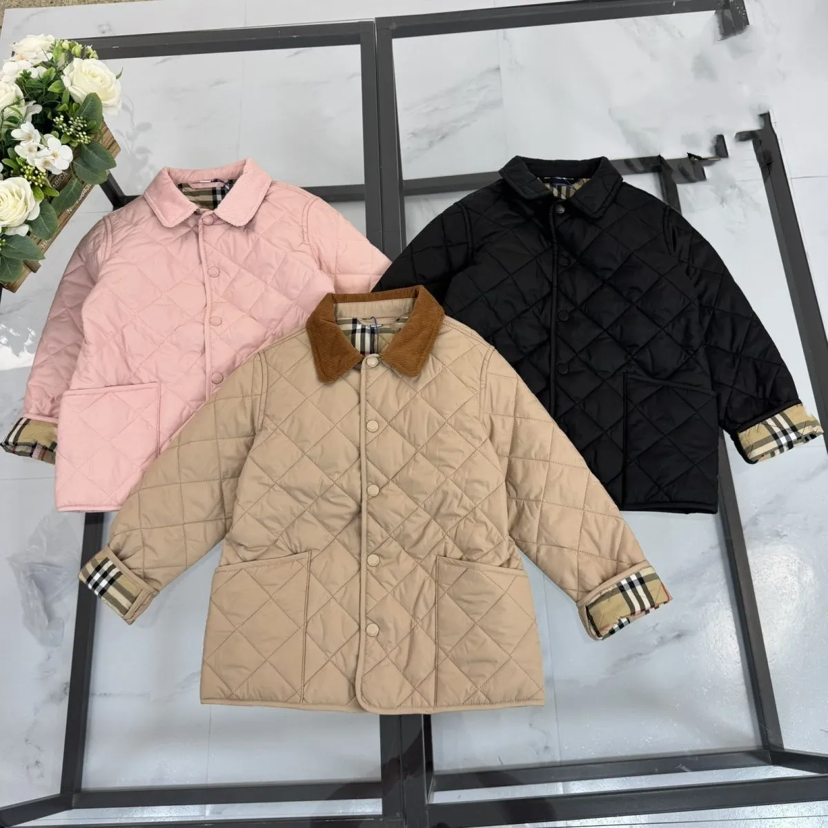 A1 Childrens Down Coat   High Quality Lapel Button... 