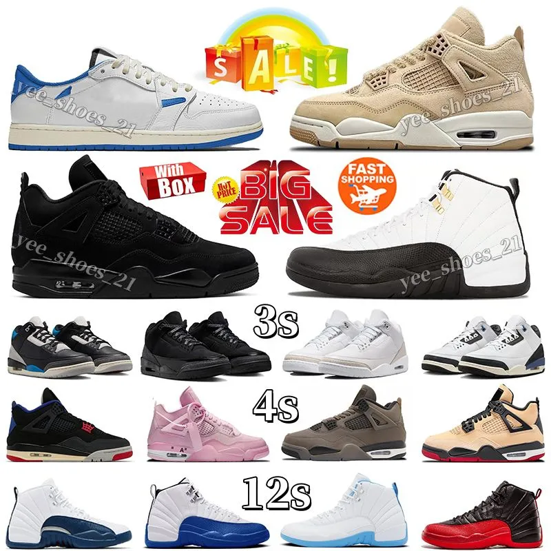 Save Big on Bulk Women's Basketball Designer Shoes 1s 3s 4s 12s  Basketball Shoes With Box Sail Cozy Girl Black Cat Black Cement Thunder