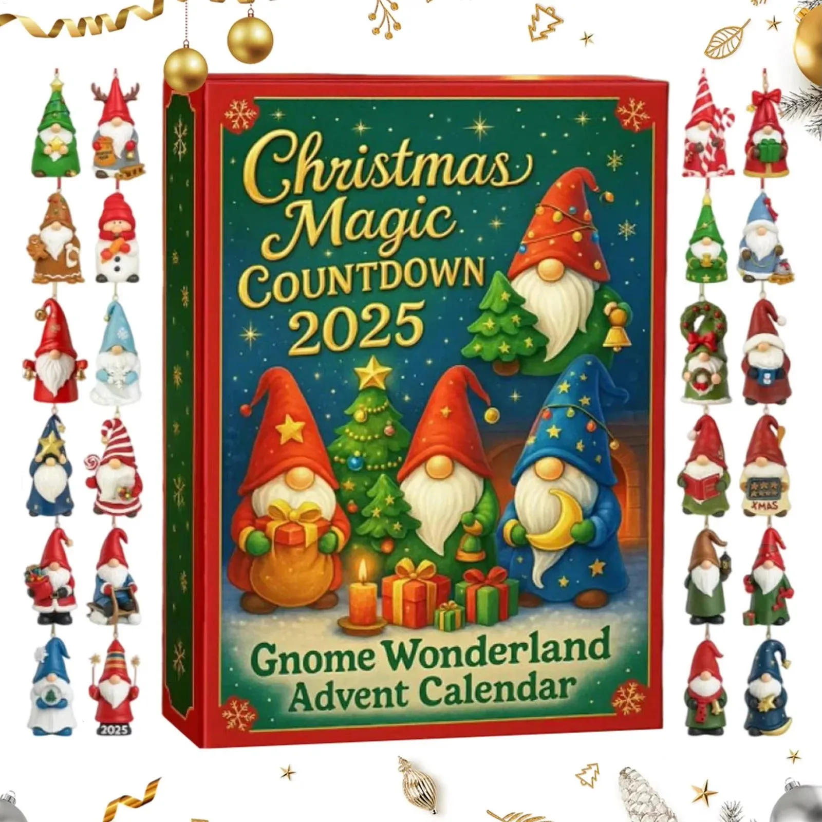Calendrier De L'Avent De Noël 2025 - Décorations Gnomes 2D En Acrylique (30 Pièces) - Pour Fenêtre, Sapin, Couronne - Compte à Rebours 24 Jours - 12