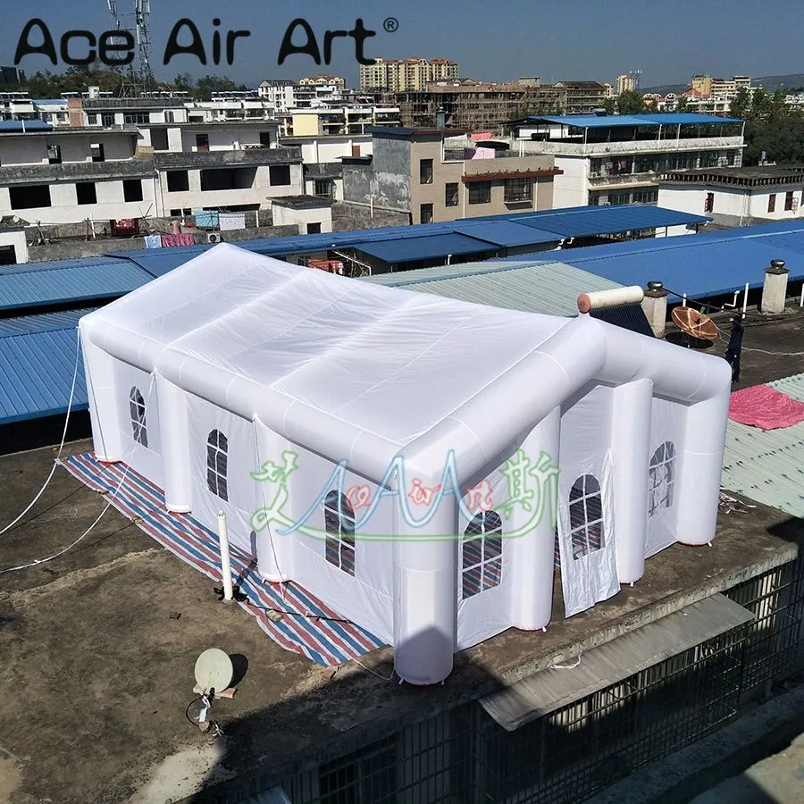 Windows Inflatables Inflatable Air Tent Event Marquee: Large Outdoor Inflatable Tent House ...