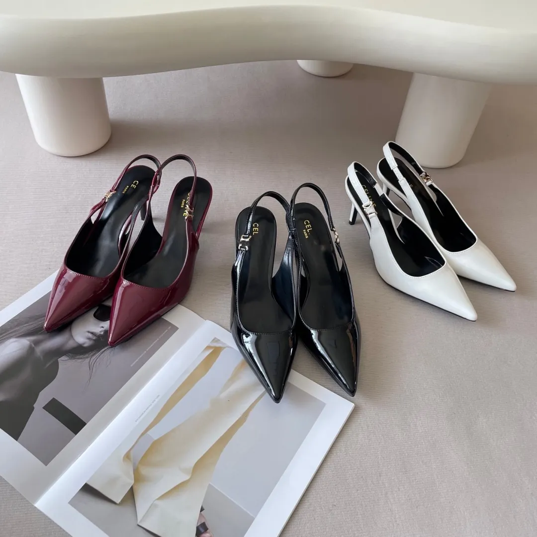 Designer Pointed Toe Backless High Heels for Women: Elegant Leather ...