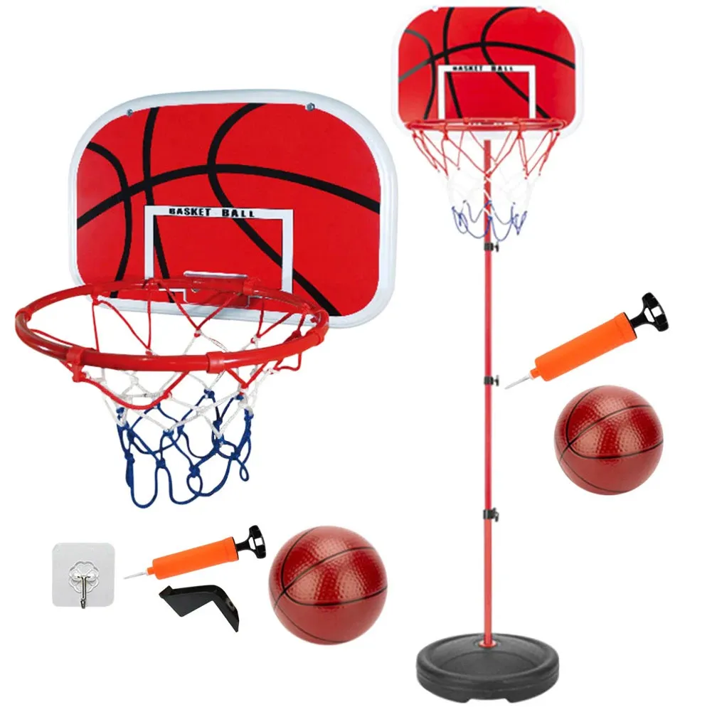 Panier De Basket Enfant Réglable (50-150 Cm) - Avec 2 Ballons Et Pompe - Pour Intérieur/Extérieur
