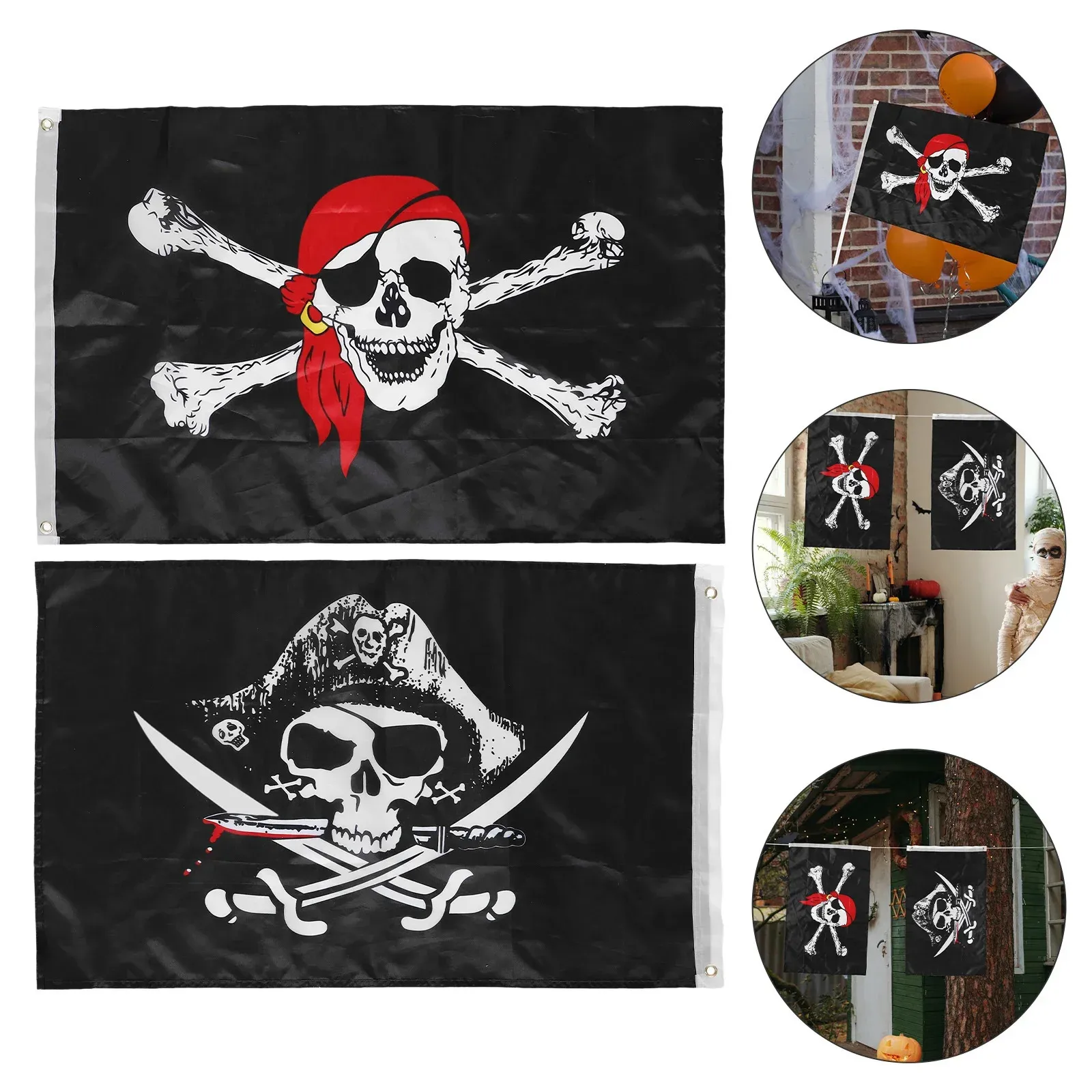 Chapeau de pirate Relaxdays pour enfants, lot de 6 - pour costume de pirate - 51 cm