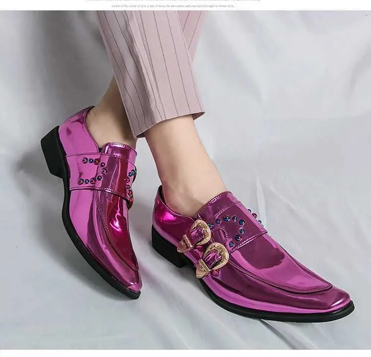 men hot pink dress shoes Mens Hot Pink Fuschia Embossed Velvet Patent Leather Dress Shoes After Midnight 7048 12