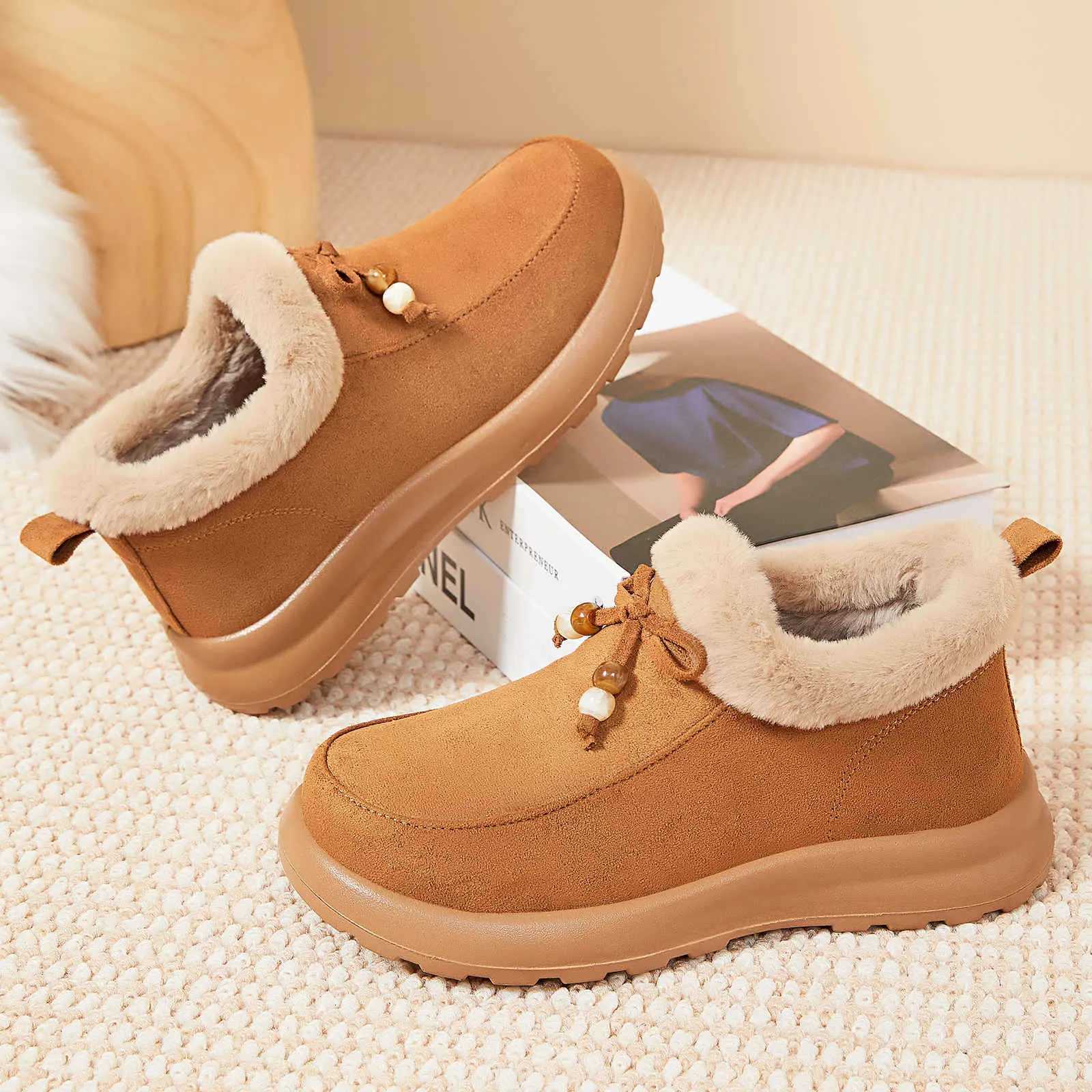 Save Big on Bulk Womens Brand Winter Shoes Designer Brand Shoes Women's  Winter New Cotton Shoes Versatile Fleece Lined Thickened Snow Boots Fashion 
