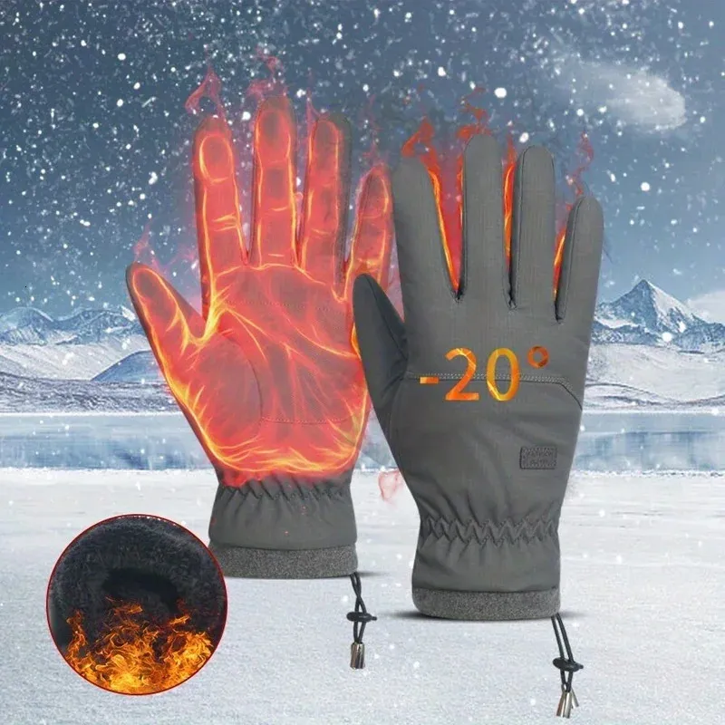 Damen Winter-Fäustlinge Wasserdicht & Touchscreen-tauglich – Rutschfeste Handfläche, Verlustsicher Durch Verbindungsband