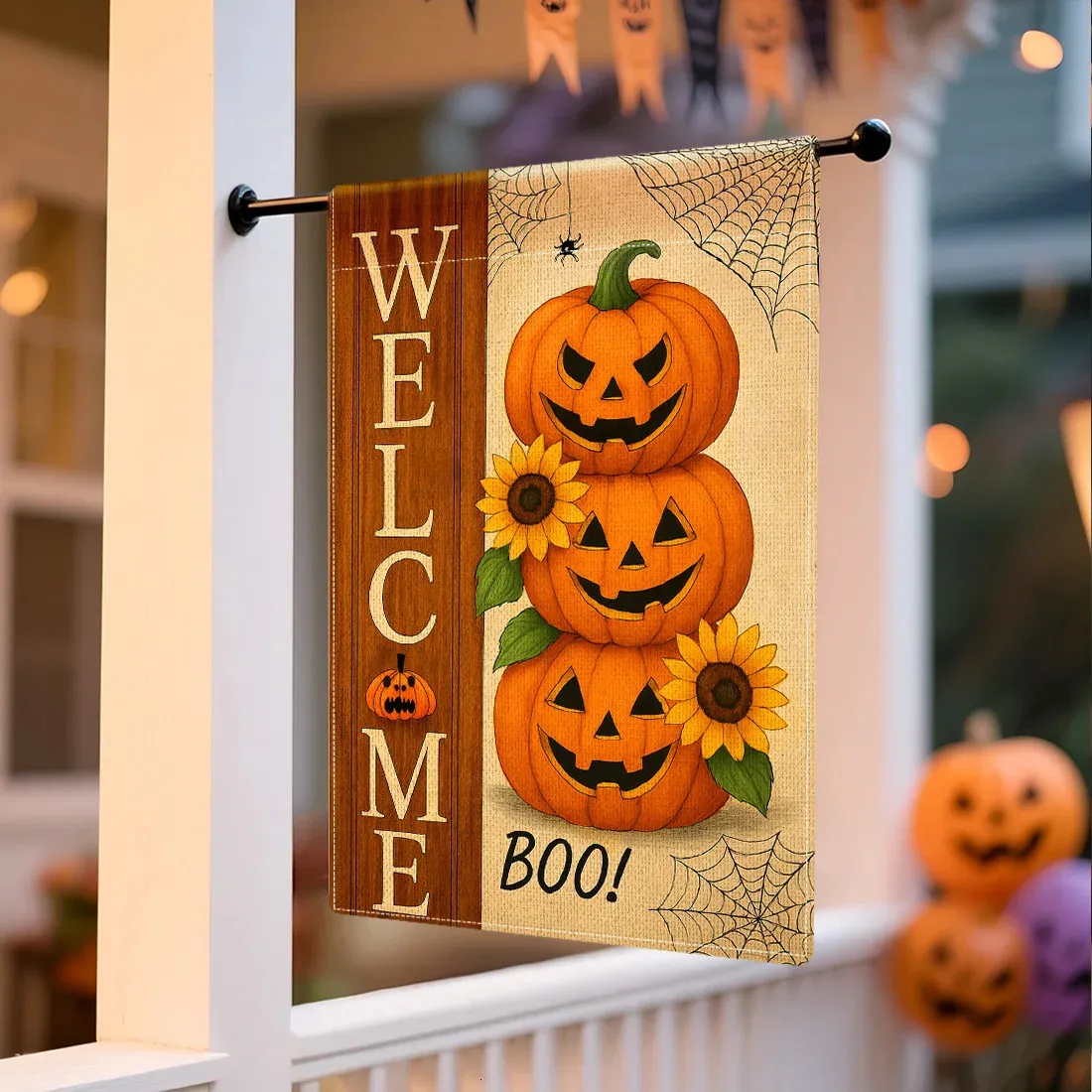 Bannière De Drapeau De Jardin D'Halloween - Sorcière