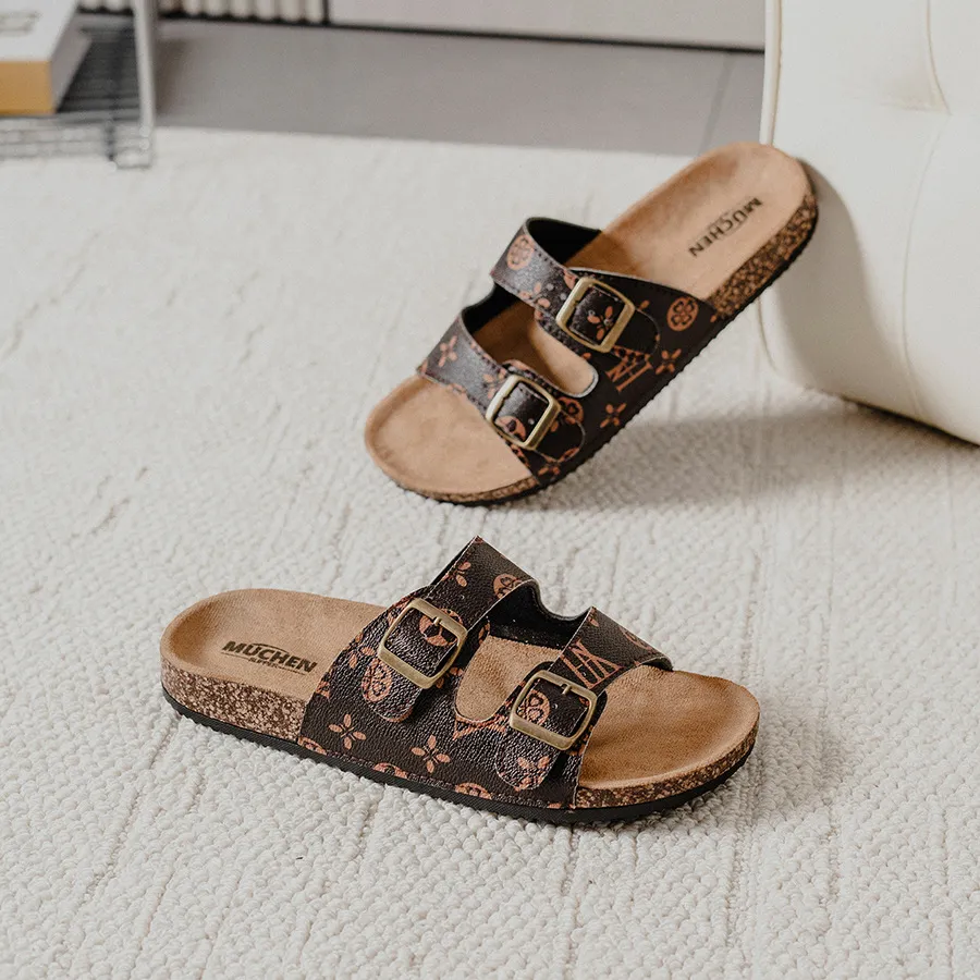 Fashion New Design Men Slippers Hot Selling Cork Couple Slides Outdoor Versatile Beach Slipper Size 40 45 Free Shipping_voghion.com