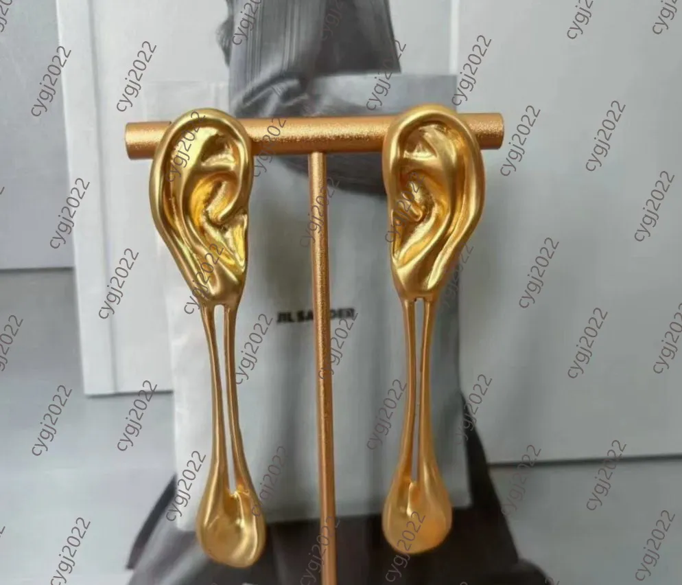 Schiaparelli Vintage Brass Ear Pins with Long Earrings, New High-End ...