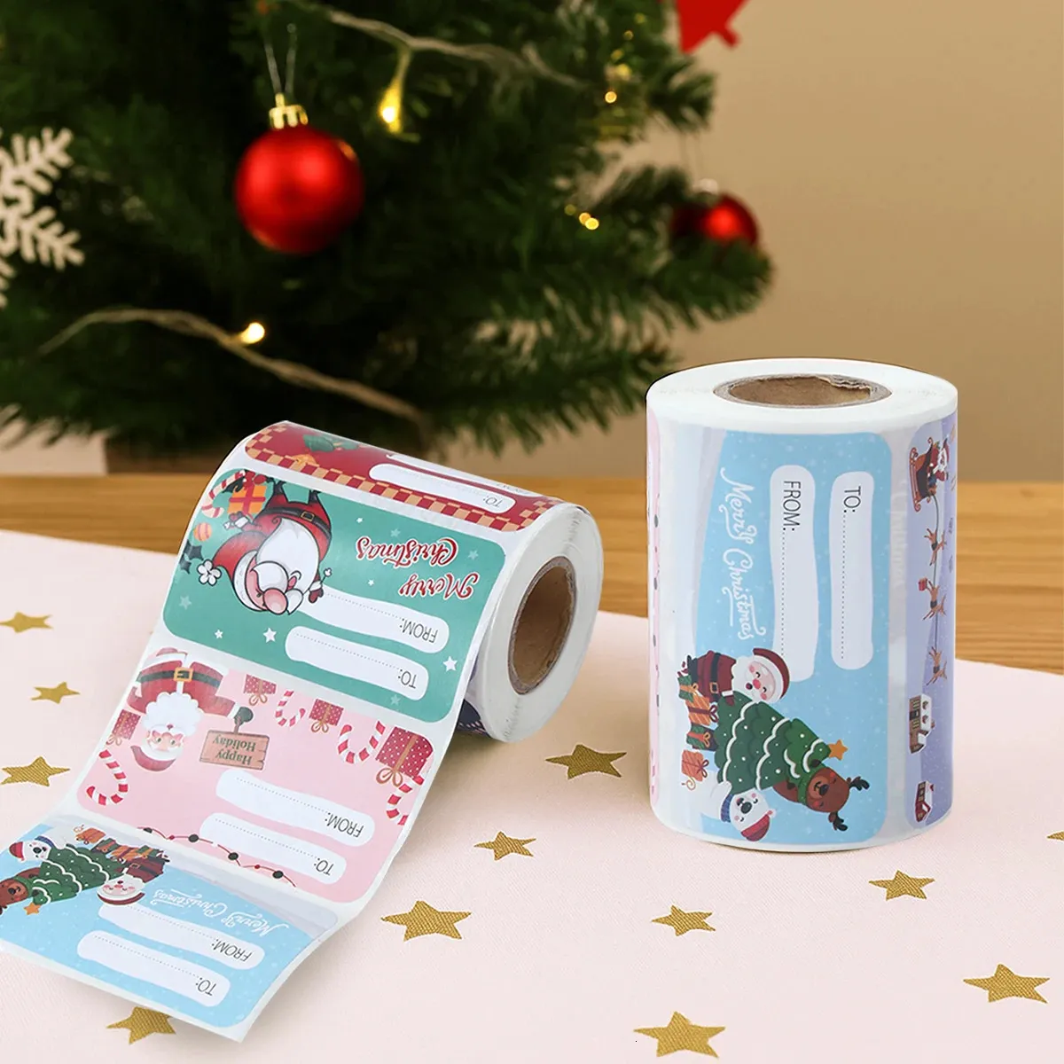 Autocollants Père Noël (rouleau De 250) - Pour Décorer Enveloppes, Cadeaux, Scrapbooking