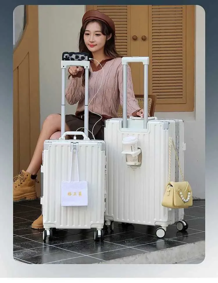 New Multifunction Suitcase with USB Charging, Aluminum Frame PC ...