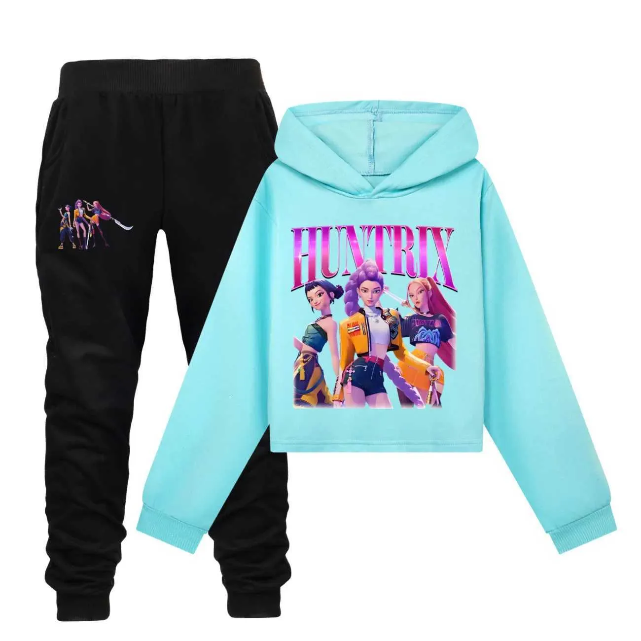 Ensemble Jogging K-Pop Pour Fille - Survêtement 2 Pièces à Manches Longues, Style Décontracté
