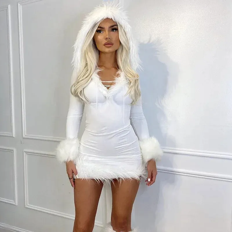 Y2k Bodycon Dress For Women Fur Trim Hoodie Dresses... From Mysticastore,  $18.69 In Bulk | DHgate.Com