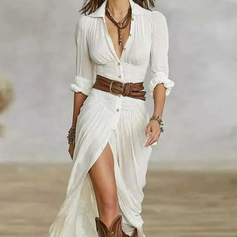 2025 Vestidos De Mujer De Otoño Nuevo Vestido Largo Plisado