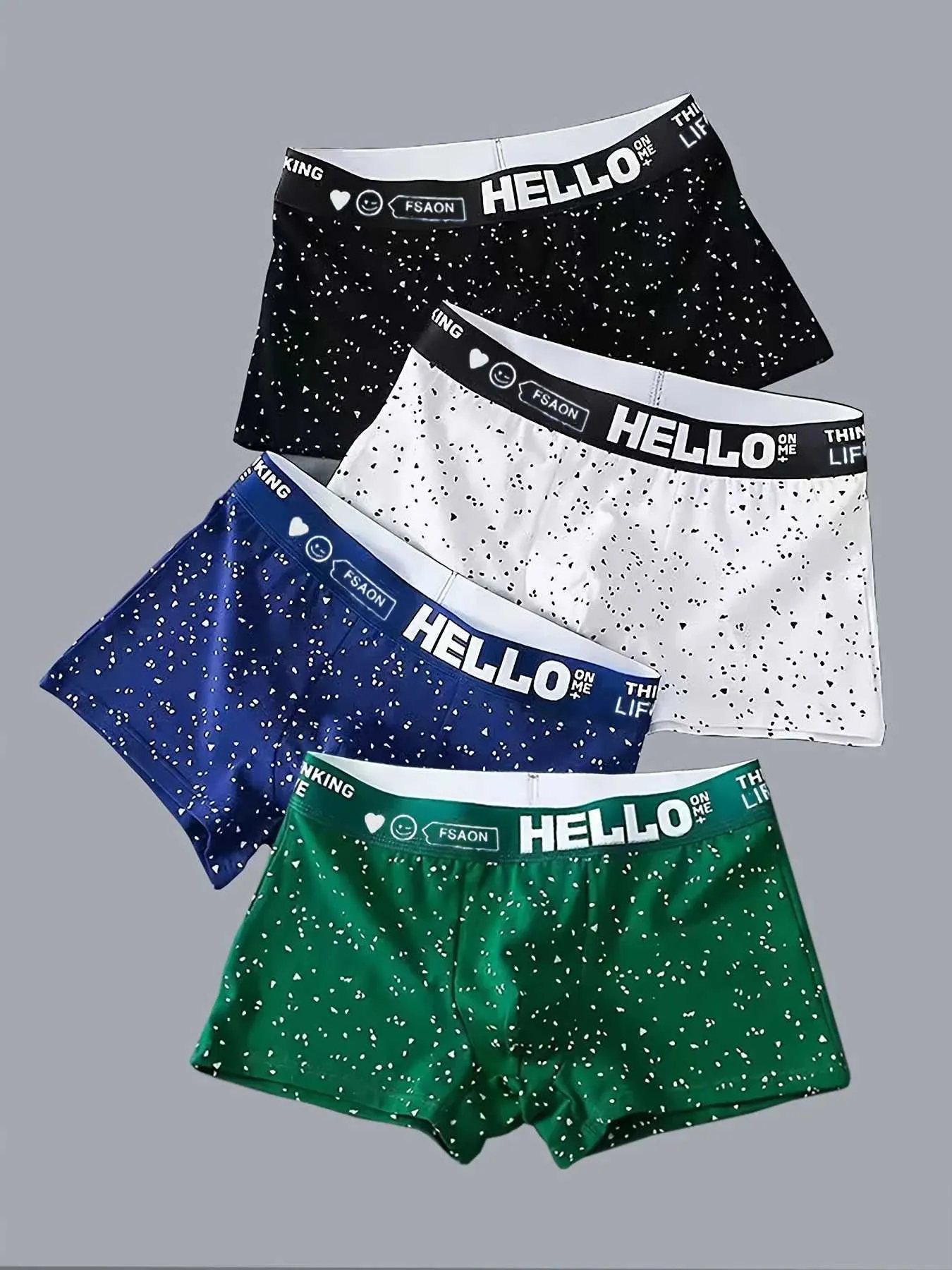 Paquete De Calzoncillos Bóxer De Poliéster Para Hombre HELLO