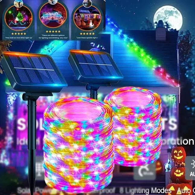 Luci solari a stringa - 10 m 100 luci LED in rattan per casa, matrimoni, Natale, decorazioni da giardino | Leroy Merlin