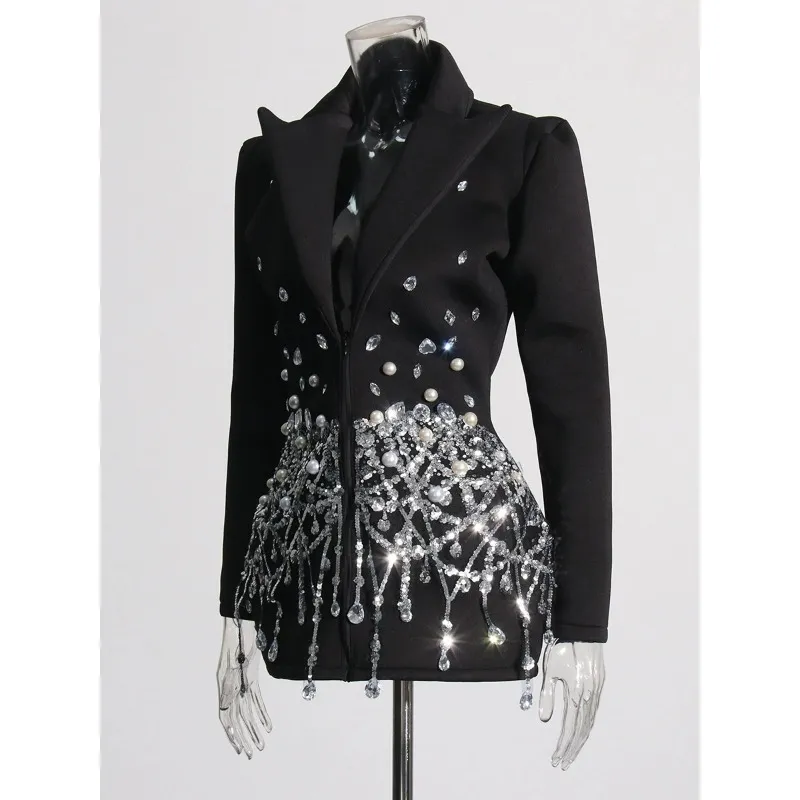 Spliced Sequin Dress For Women Lapel Collar, Long... From Crownbonanza,  $47.04 | DHgate.Com