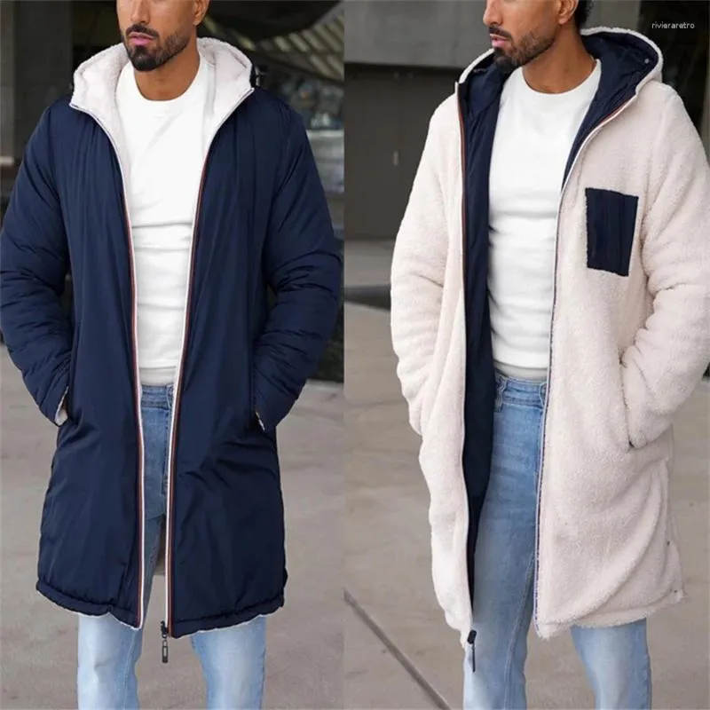 Chubasquero Con Capucha Para Hombre - Talla Grande, Cremallera, Color Puro, Exterior Casual