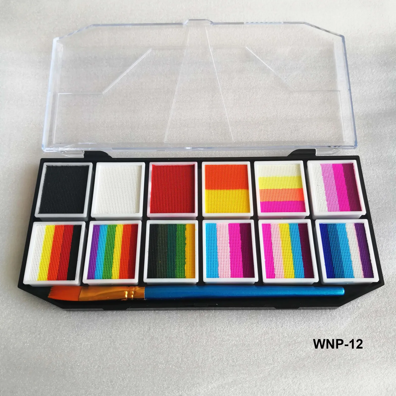 ✓ DHgate 전문 페이스 페인팅 키트 12 색 수성 세척 가능 무독성 메이크업 팔레트 어린이 성인 할로윈 카니발 파티 251010  | 다양한 아이 섀도우