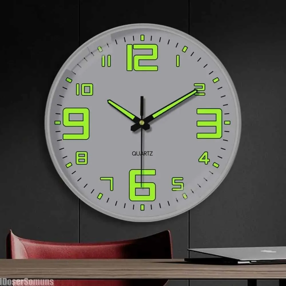 Moderne Romeinse cijfers grote wandklokken niet tikken ronde metalen Moderne Romeinse cijfers grote wandklokken niet tikken ronde metalen
