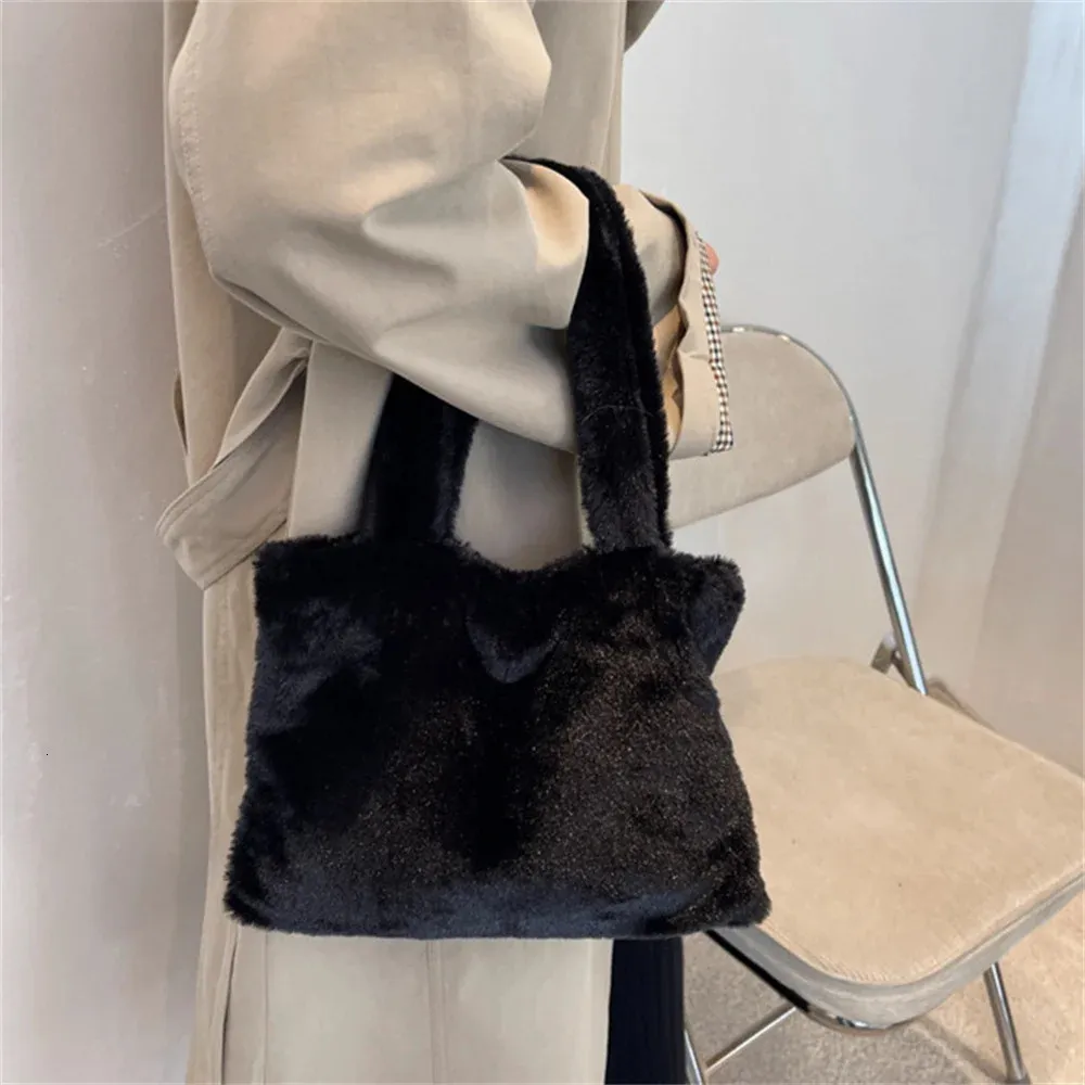 Borsa Tote In Peluche Sintetico Per Donna – Morbida, Spaziosa, Versatile