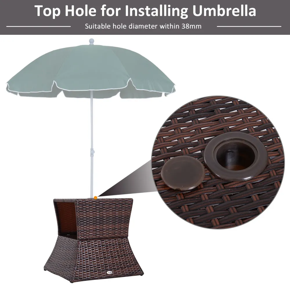 folding patio table with umbrella hole uk Outsunny Picnic Hole, Aluminum Suitcase Portable Outdoor Table with Bench, Patio, Porch or Camping Table and Chair Set, Silver : Patio, Lawn & Garden Spacious Square Design Charlton Home® Evelett Outdoor 64