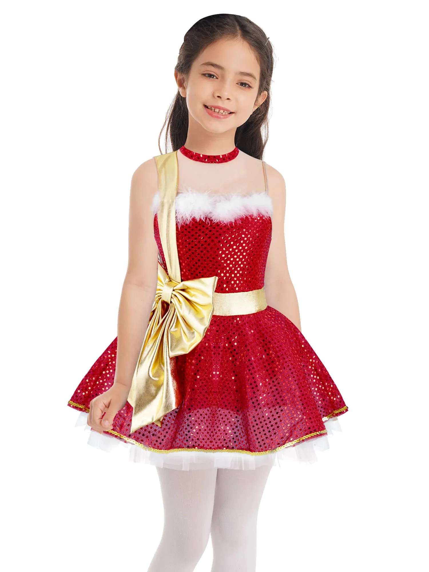Girls Christmas Dance Dress Sleeveless Shiny Sequin... From Huan08, Rs.1,442.86