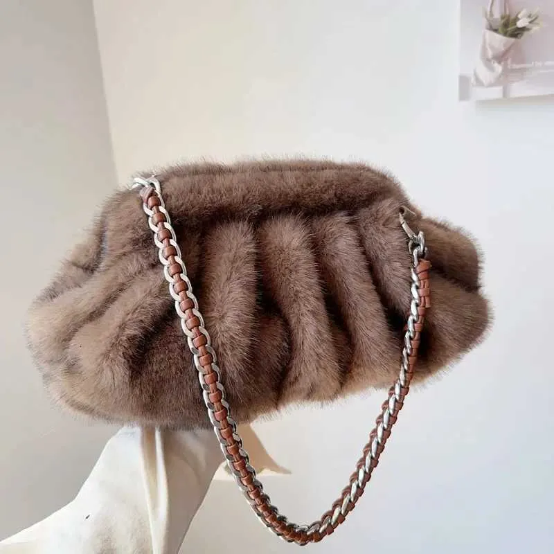 Borsa tote in pelliccia sintetica da donna invernale Design morbido e