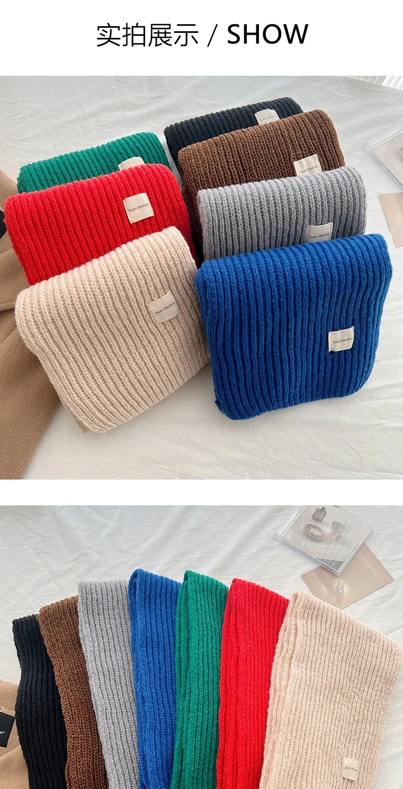 Factory Direct Autumn Winter Korean Style Solid Color Knitted Wool ...