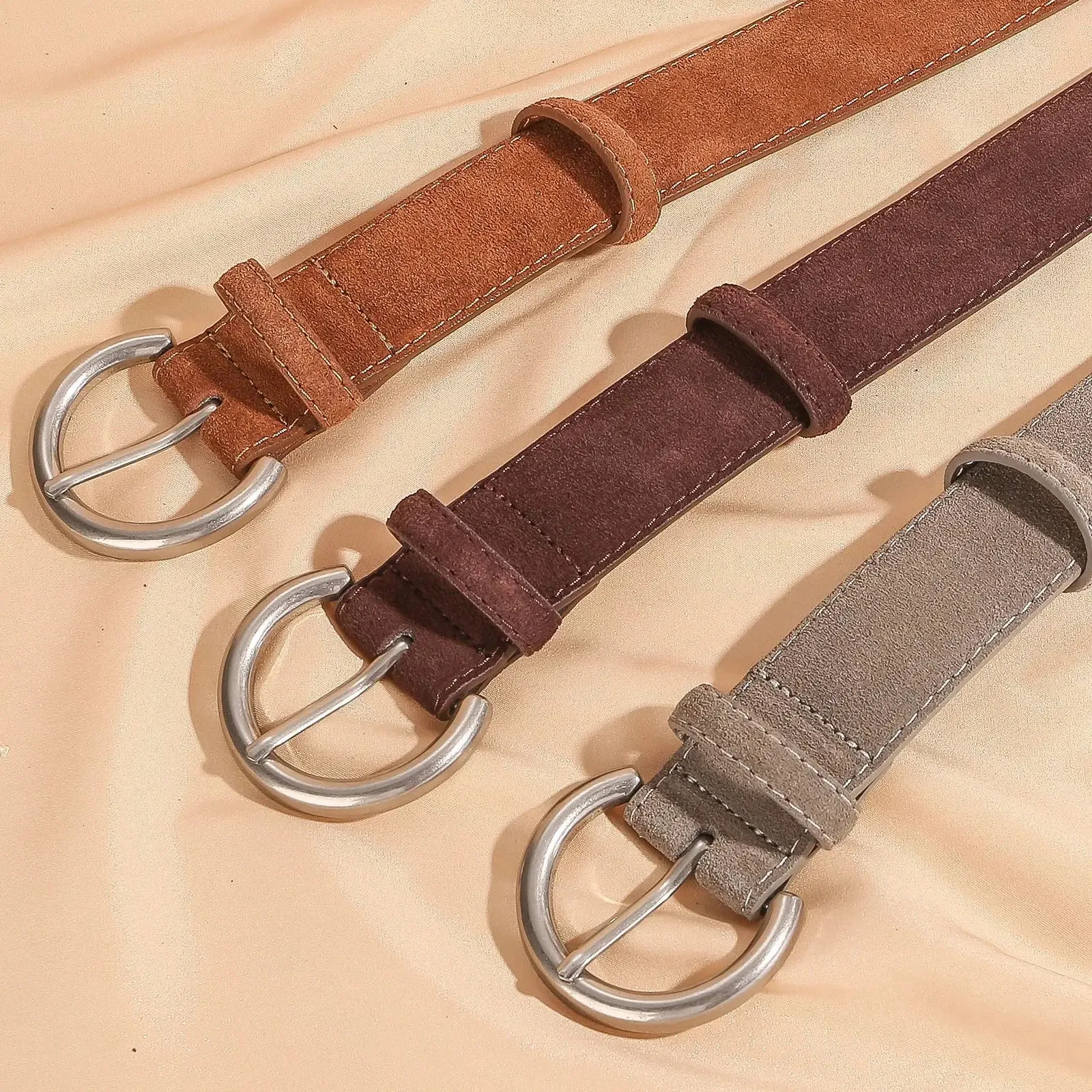 Cinturón De Mujer Para Vaqueros – De Piel Sintética Con Hebilla Dorada, Ajustable Y Versátil