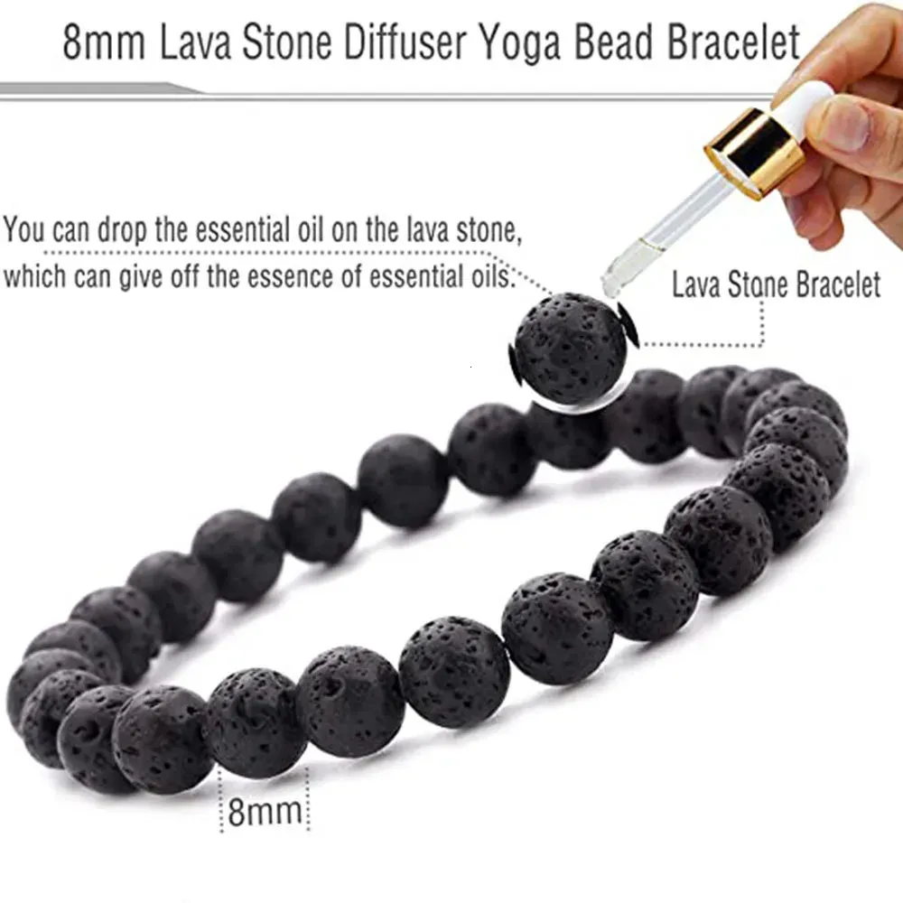 Bracciale Uomo Donna In Pietra Naturale Occhio Di Tigre, Perline 8mm, Regalo Compleanno - Foto 4