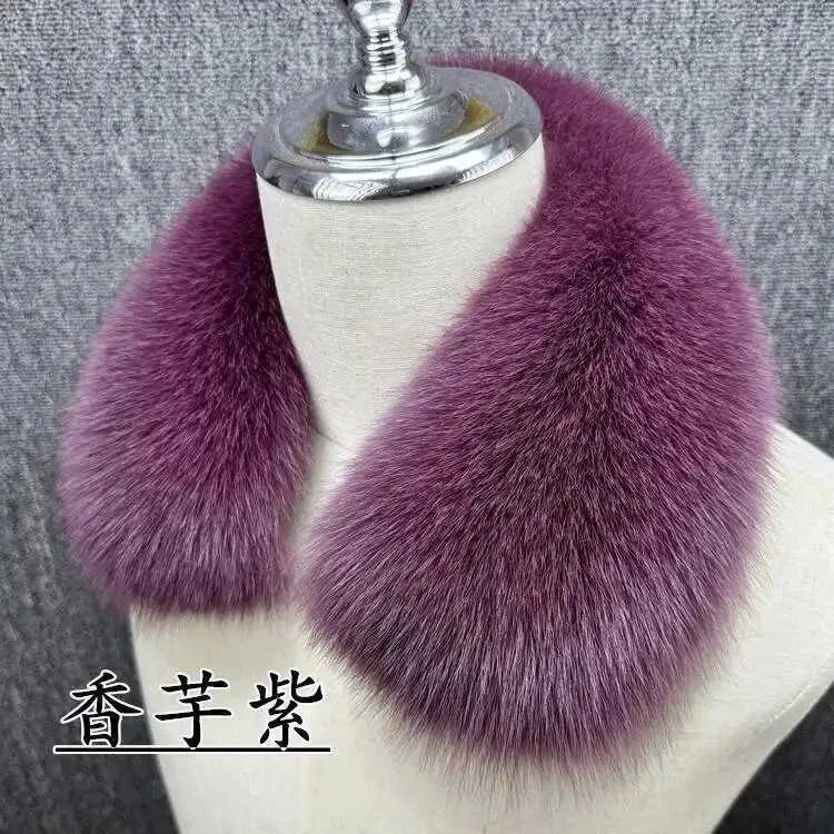 Collo in vera pelliccia di volpe con nastro Sciarpa invernale in pelliccia 100% per donna Cappucci in pelliccia naturale per giacca cappotto Colletto caldo rimovibile alla moda  200000297
