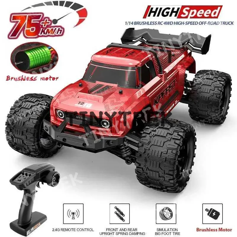 RC Buggy 1/14 4WD – 75 Km/h – Moteur Sans Balais – 3 Batteries – Tout-terrain Avec LED – Noir