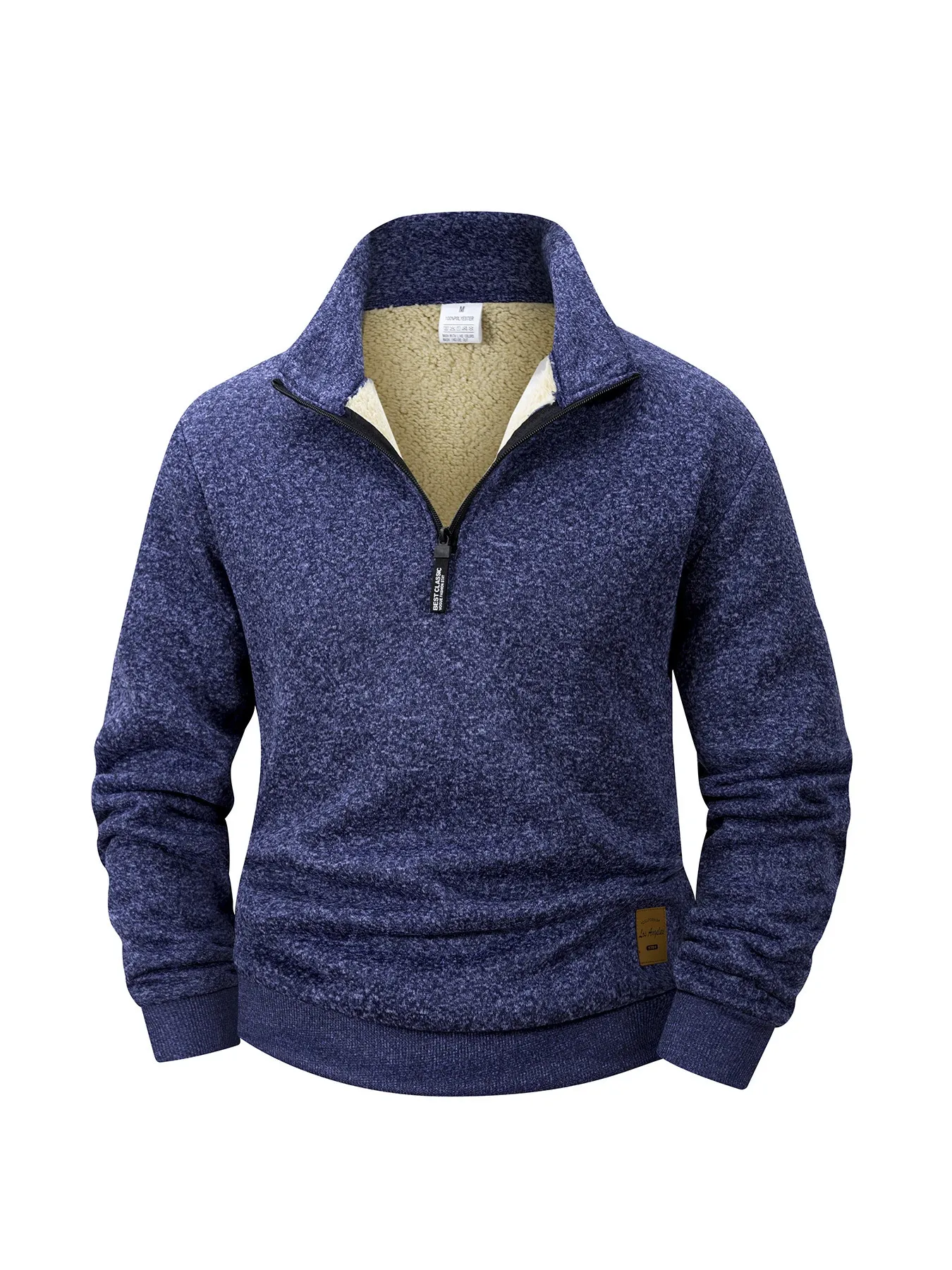 Hisir Pull Homme Tricoté 1/4 Zip Col Montant - Pull Hiver Doux Chaud Confortable Pour Homme