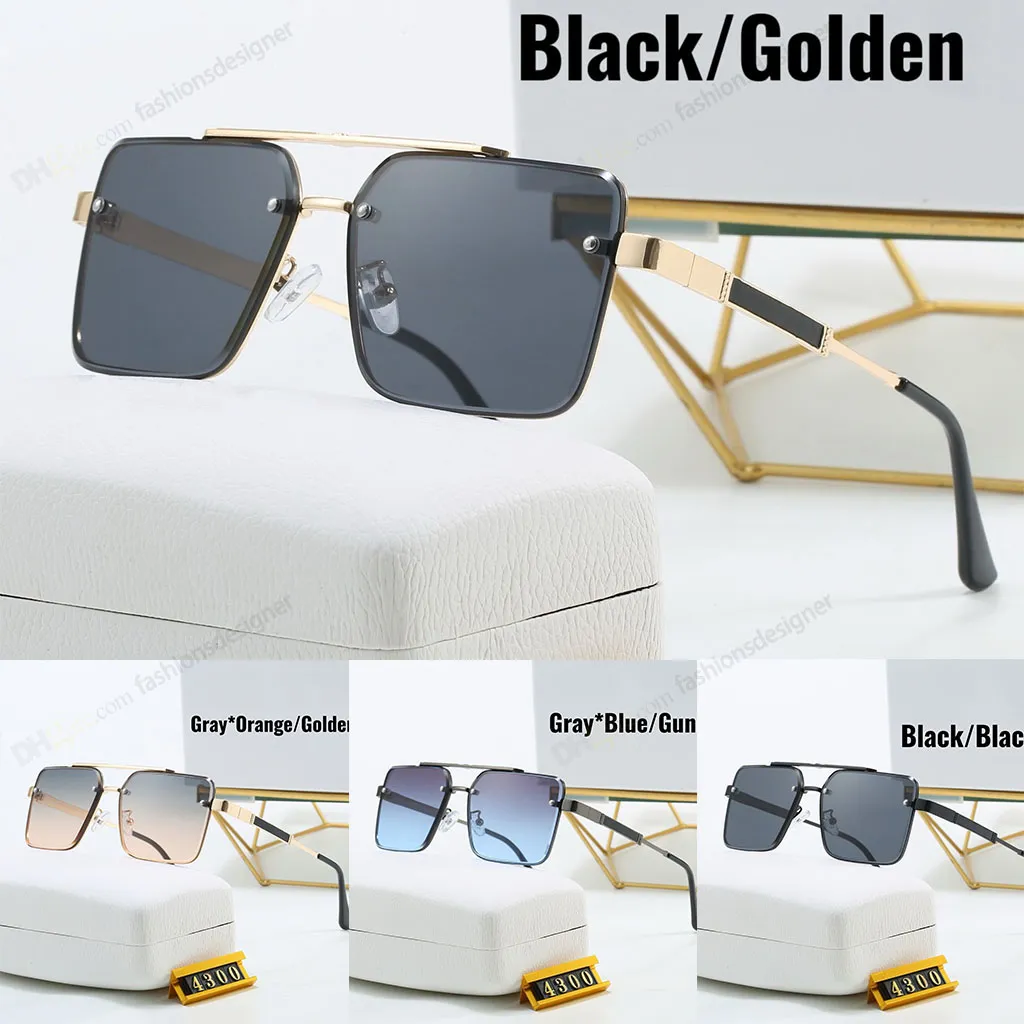 Men's Fashion Square Luxury Sunglasses with Case