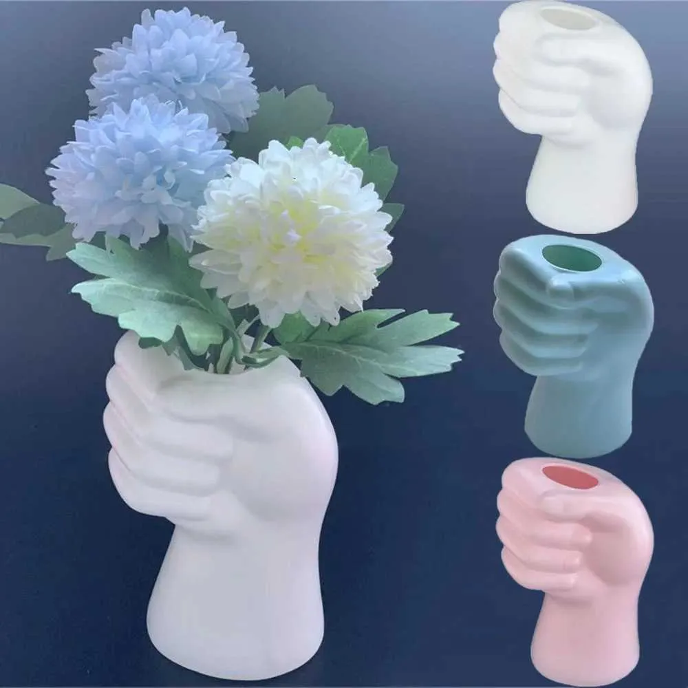 WAYUTO Set Di 2 Vasi In Ceramica Verdi, Stile Minimalista, Altezza 14cm, Ideali Per Fiori Secchi E Composizioni Da Tavolo