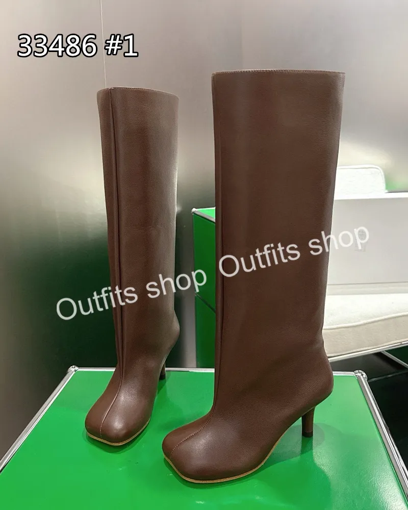 Square Toe High Heels: Split Toe Boot Style Chunky Heel