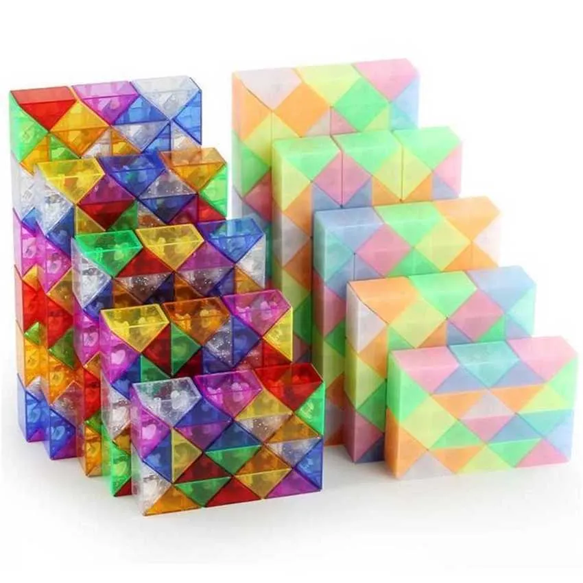 Versatile Magic Ruler Diansheng New Product Jelly Glass Color 24-Segment Versatile Snake Toy ...