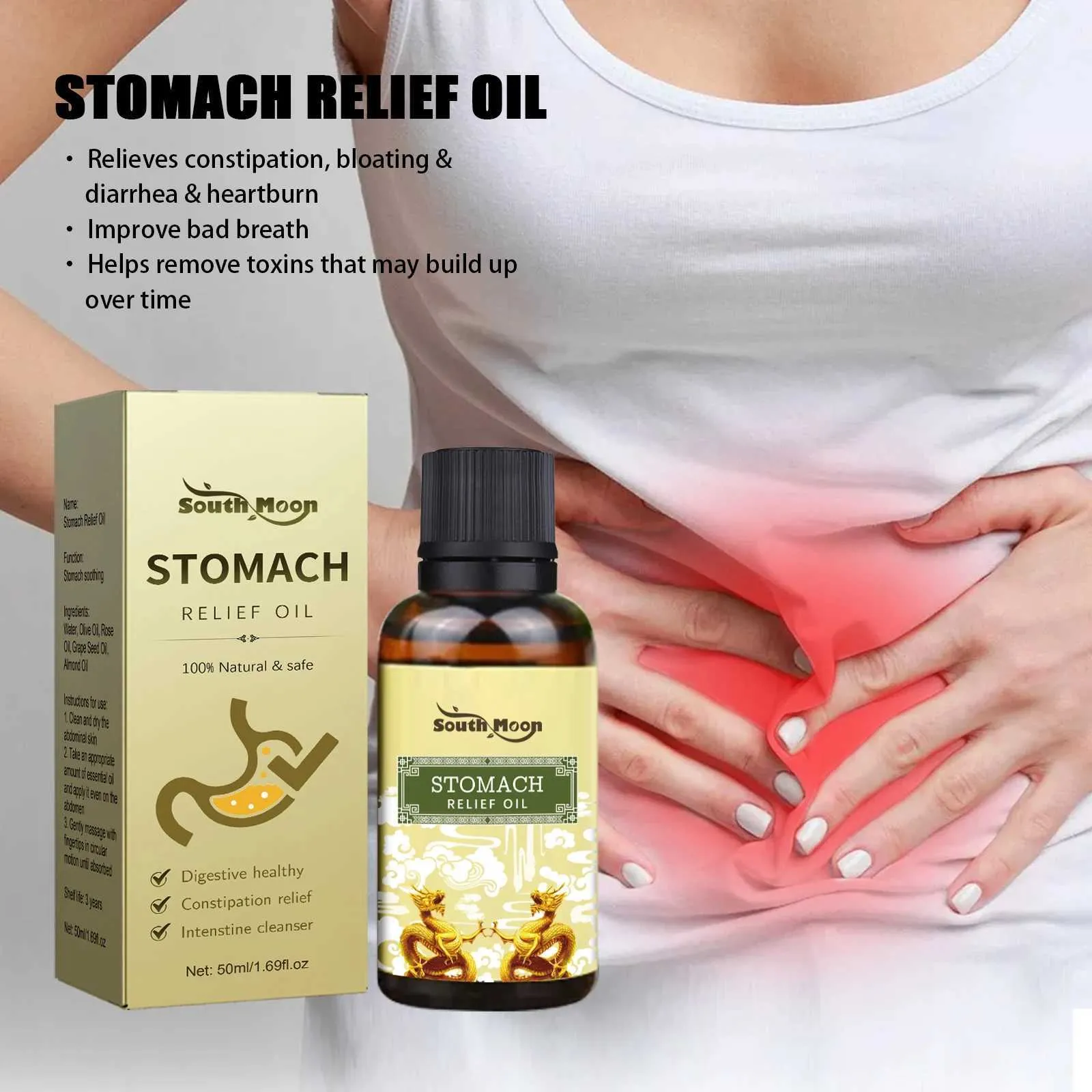 Stomach Relief Oil: Soothing Oil for Clearing Constipation, Relieving ...