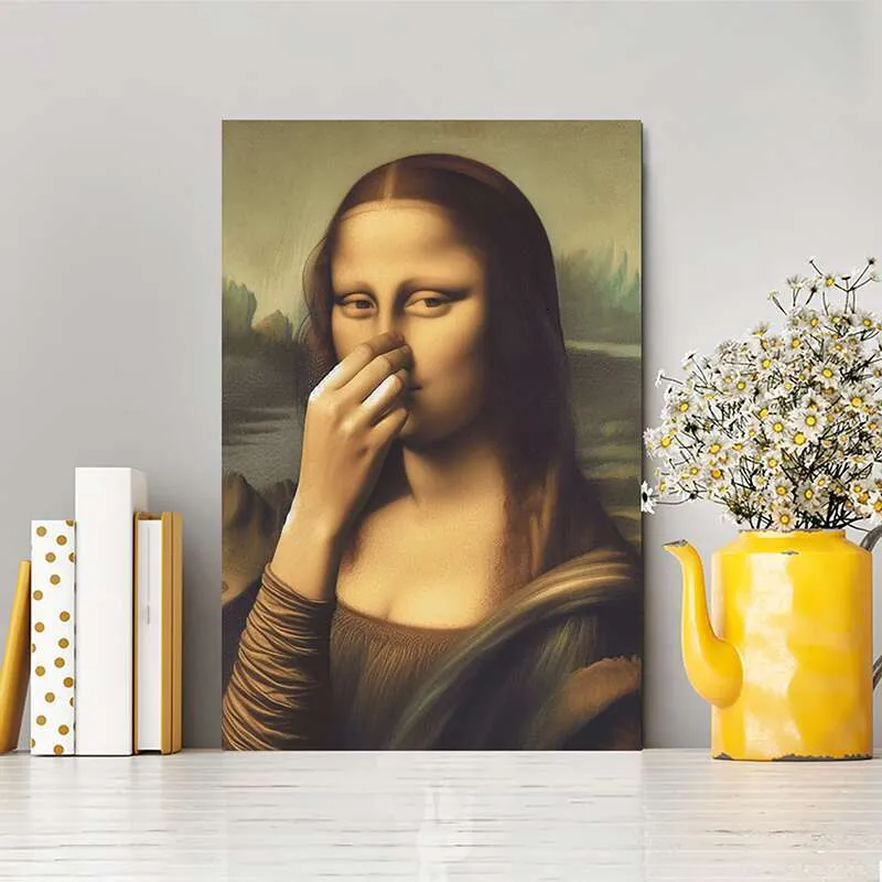 Mona Lisa Spoof Woman Painting On Canvas Painting  From
