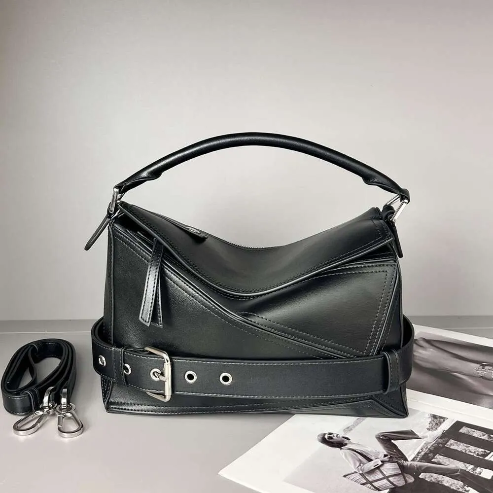 Nieuwe geometrische motortas van echt leer voor dames, grote opbergtas voor woon-werkverkeer, schoudertas/crossbodytas_voghion.com