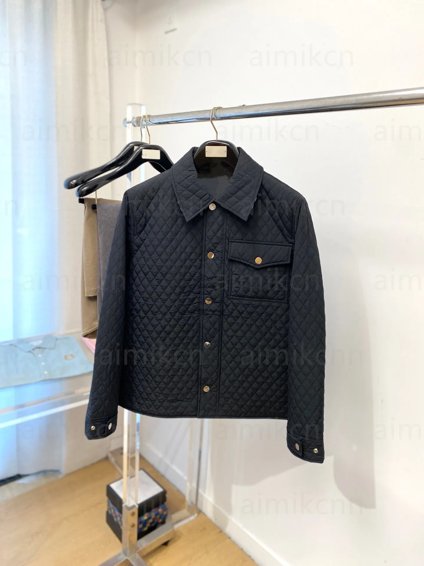 Winter Men Designer Jacket Fashionable Diamond Shaped Stand Up Collar ...