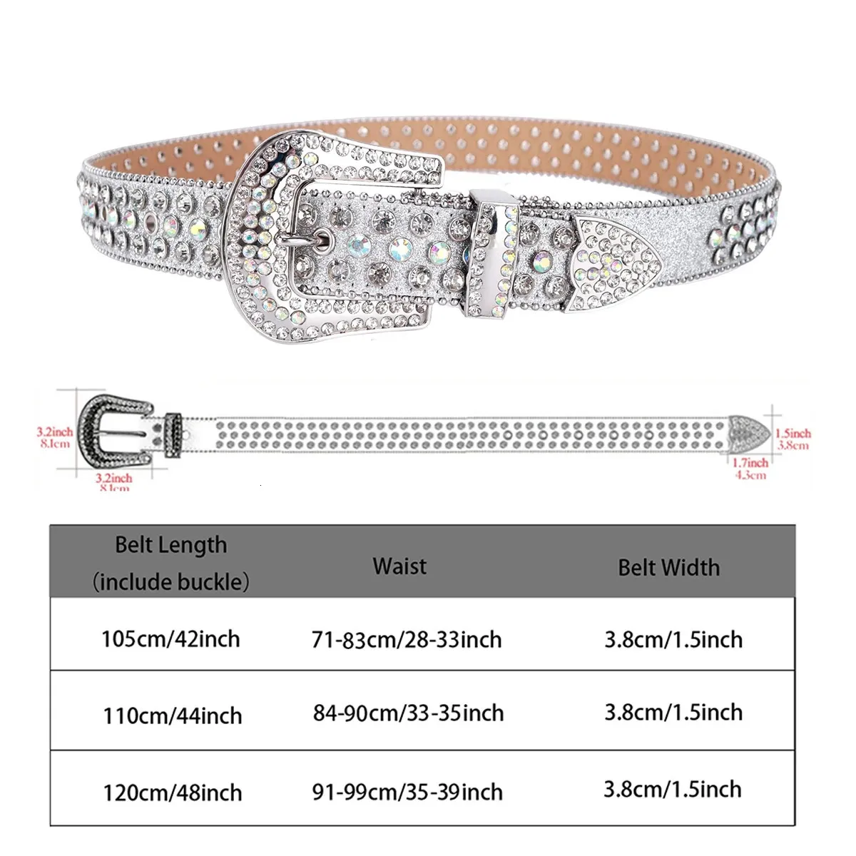 Cintura Con Strass Unisex: Brillante, Regolabile E Perfetta Per Serate E Feste! - 5