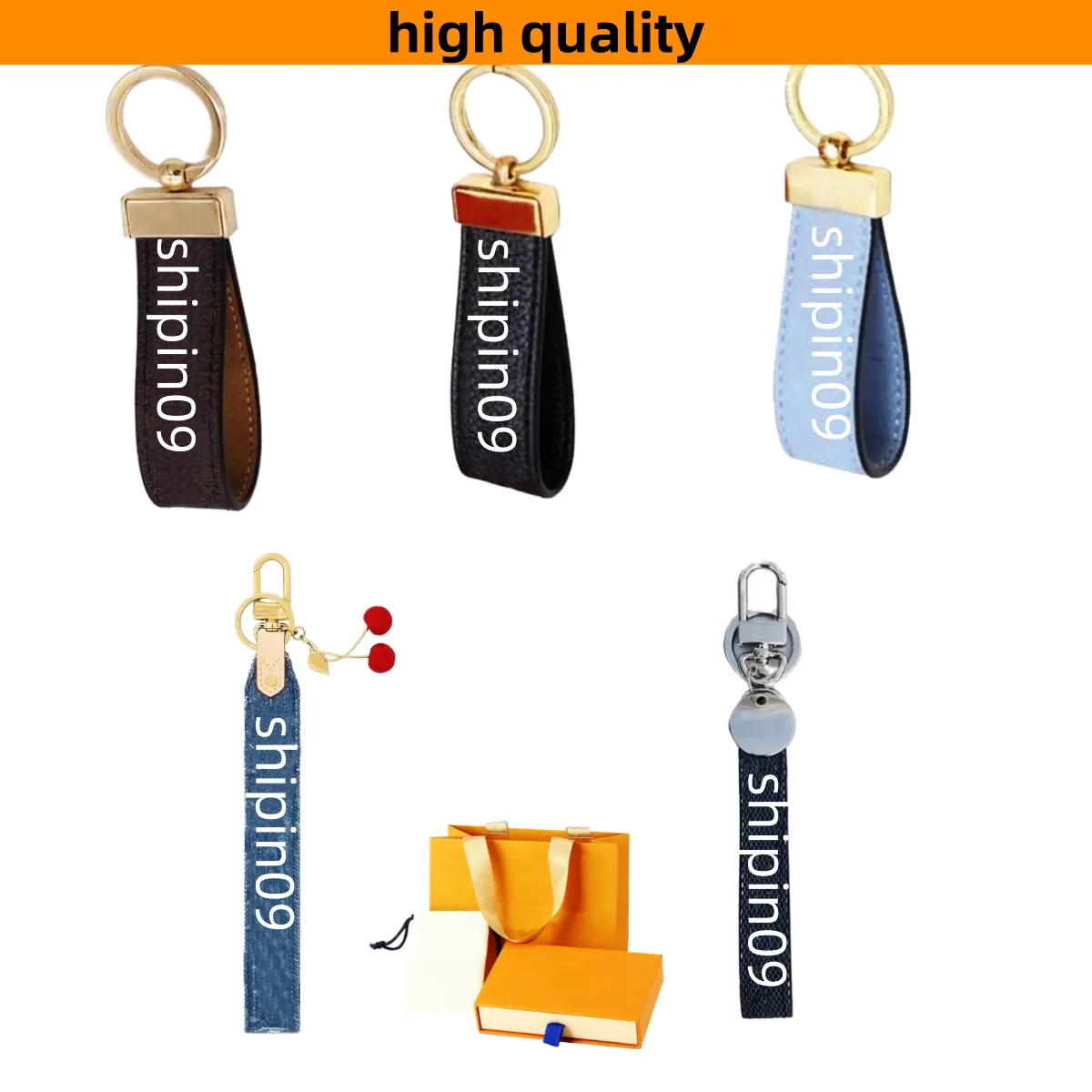 Leather Bag Charm Designer Keychain Cherry Charm Key Rings Women ...