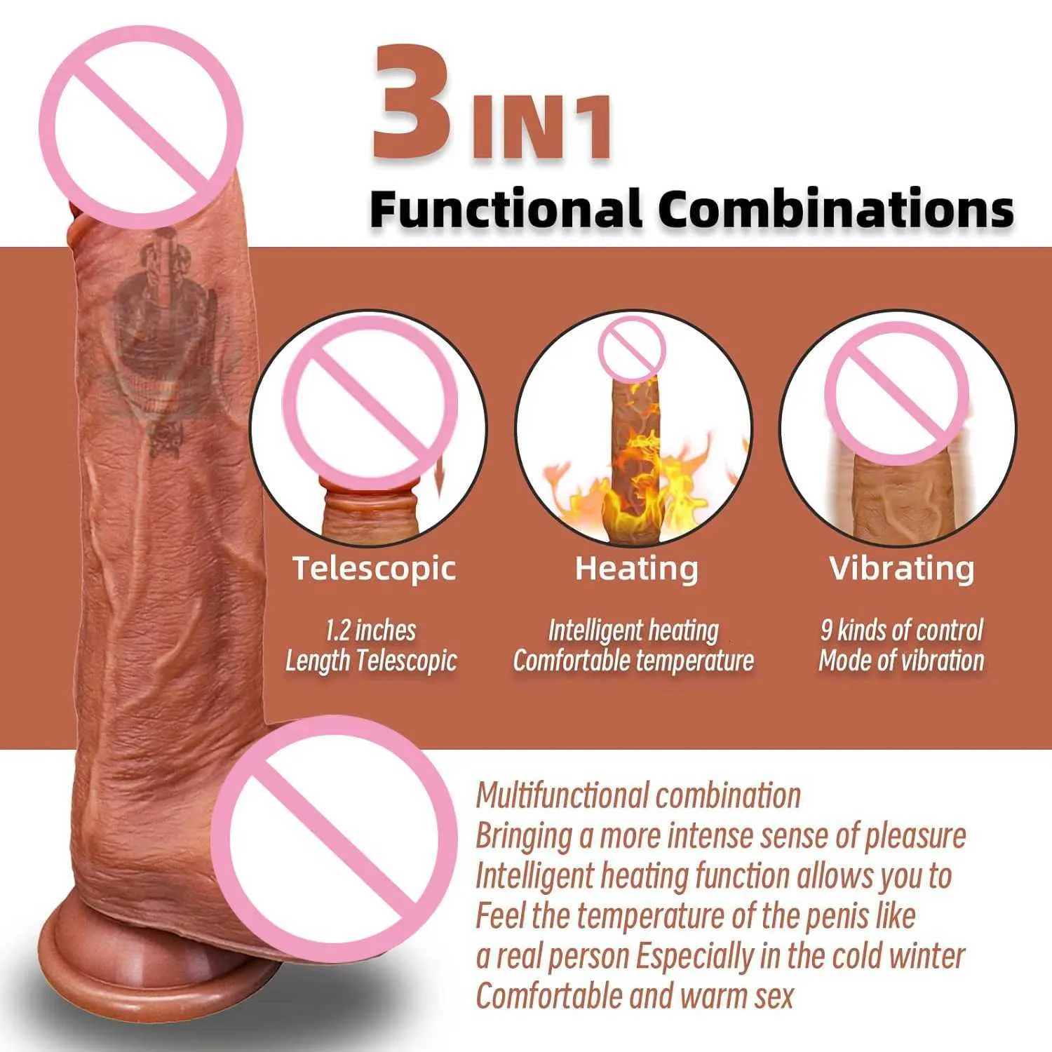 Realistic Dildo Penis Vibrator Heating Telescopic... From Taiho_shop1,  $8.61 | DHgate.Com
