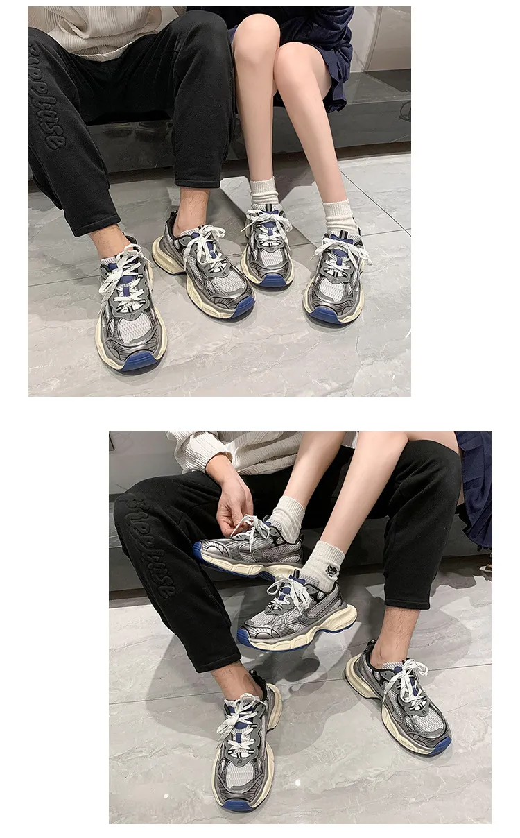 Designer New Mesh Breathable Casual Couple With Thick Sole Lace Up Fashionable And Stylish Sports Shoes For Women Size_vogvips.com