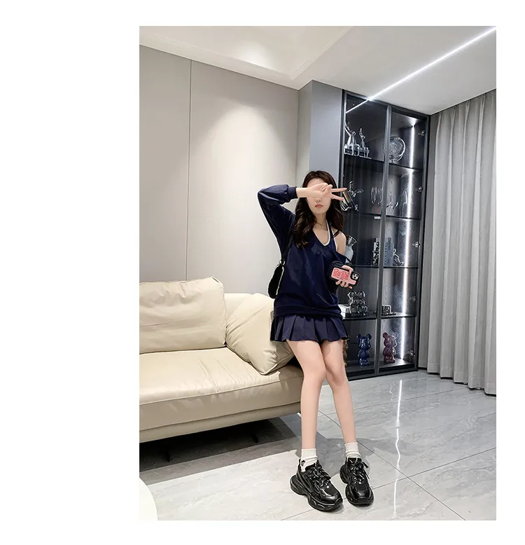 Designer New Mesh Breathable Casual Couple With Thick Sole Lace Up Fashionable And Stylish Sports Shoes For Women Size_vogvips.com