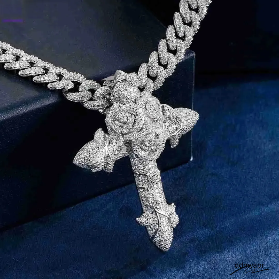 Name Personalized Iced Out VVS Dia Moissanite Cross Pendant Rapper ...
