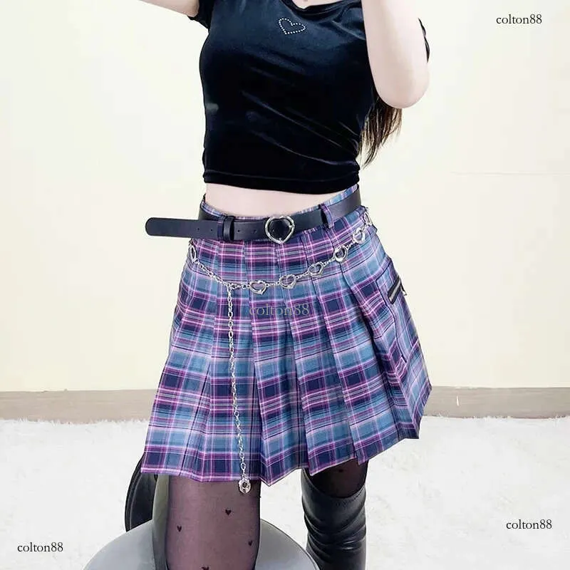 Women Mini Pleated Skirts High Waist Plaid Tulle From Colton88